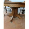 Image 3 : * Vintage Wooden Dining Table 48" Dia x 30" Height & 4 High-Back 41" Chairs