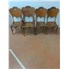 Image 4 : * Vintage Wooden Dining Table 48" Dia x 30" Height & 4 High-Back 41" Chairs