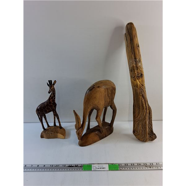 (3) Wood Carved Decorations