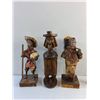 Image 2 : (2) Paper Mache Peasant Decorations, Carved Wood Idol and Silver Plated Salt & Pepper Shakers