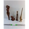 Image 1 : (4) Carved Wood Home Decorations