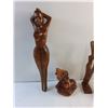 Image 2 : (4) Carved Wood Home Decorations