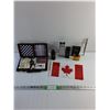Image 1 : 6 in 1 Travelers Game, Canadian Flag, Hugo Boss & Pour Lui Perfumes and Pentax Monocular