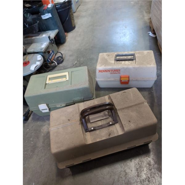 THREE TACKLE BOXES WITH CONTENTS