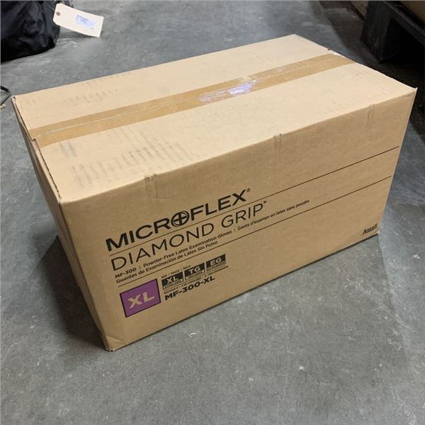 NEW CASE MICROFLEX POWDER-FREE LATEX GLOVES, SIZE XL, 1000PCS / 500 PAIRS, MODEL MF-300-XL