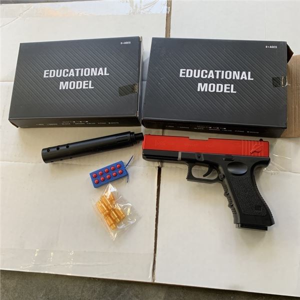 2 NEW SOFT EJECTION EDUCATIONAL GUNS WITH EJECTABLE SHELLS