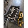 Image 1 : HYDRAULIC JACK AND BASKET OF VINTAGE MIRRORS