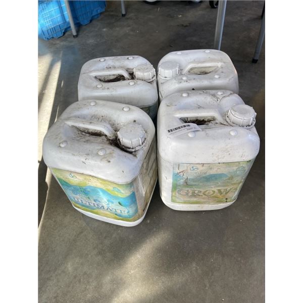 LOT OF 4 JUGS OF GROW FERTILIZER FOOD GROW, ULTIMATE AND BLOOM