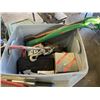 Image 2 : TOTE WITH GARDEN TOOLS, WINCH, SAW AND MORE