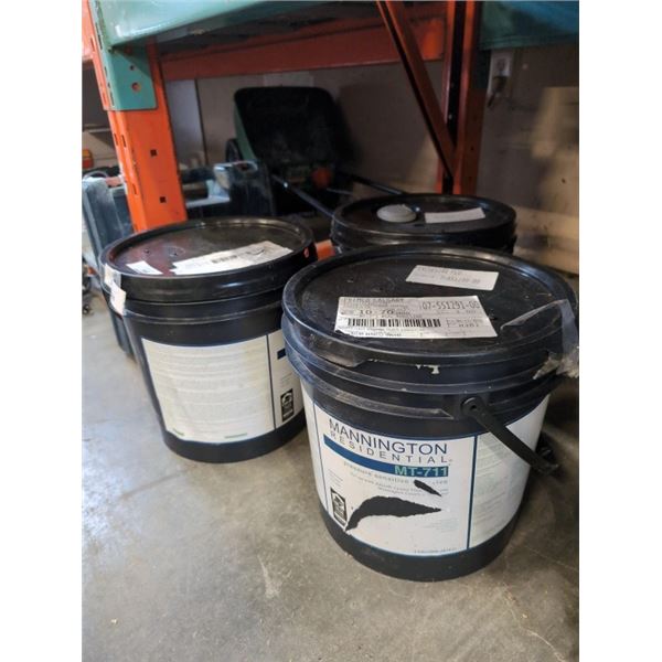 3 BUCKETS OF MANNINGTON PRESSURE SENSITIVE ADHESIVE