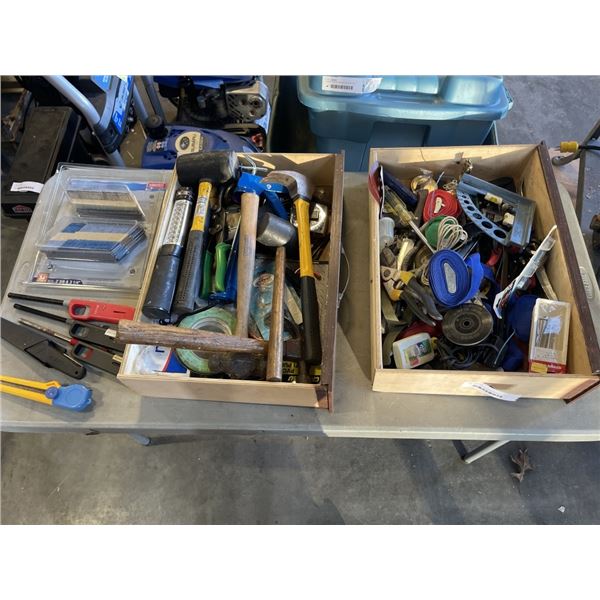 TWO TRAYS OF ASSORTED TOOLS AND SHOP SUPPLIES