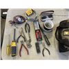 Image 2 : TOTE OF ASSORTED TOOLS, HAMMERS, PRY BAR ETC.