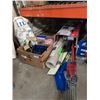 Image 1 : SHARK VAC, SWIFFER, AND ASSORTED CLEANING SUPPLIES