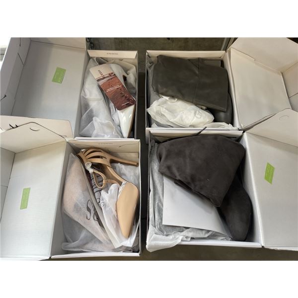 TWO NEW PAIRS OF WOMEN SIZE SEVEN BOOTS AND 2 NEW WOMEN SIZE 9 DRESS SHOES