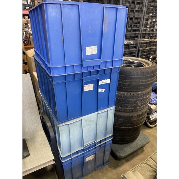 6 LARGE BLUE BINS