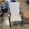 Image 2 : PIER ONE IMPORTS PATIO TABLE AND 2 BLACK STACKING PATIO CHAIRS