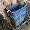 Image 1 : 5 RUBBERMAID TOTES, NO LIDS