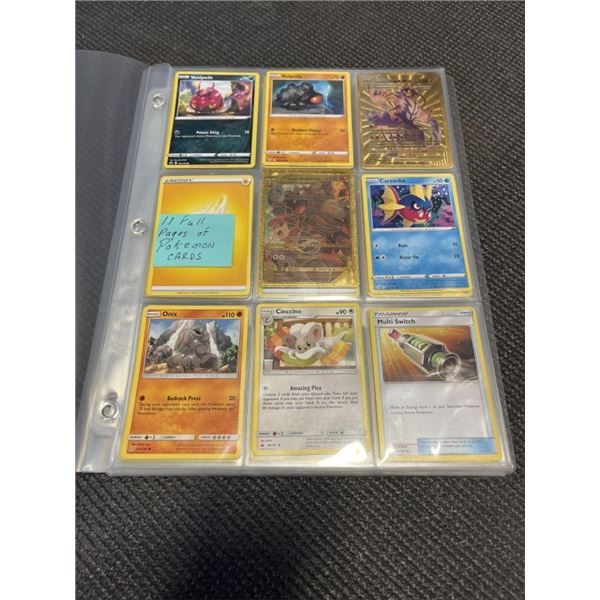 11 FULL PAGES OF POKEMON CARDS