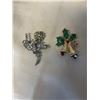 Image 1 : TWO FLORAL BROOCHES