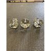 Image 1 : THREE LARGE ANTIQUE CRYSTAL DRAWER PULLS