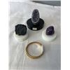 Image 1 : AMETHYST GEODE, AMETHYST TUMBLED STONE, SHUNGHITE STONE AND BANGLES
