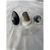 Image 1 : 2 FOSSIL DISPLAYS, NATURAL CITRINE, AND CLEAR QUARTZ