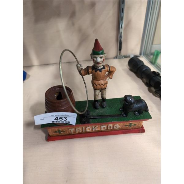 TRICK DOG CAST IRON MONEY BANK
