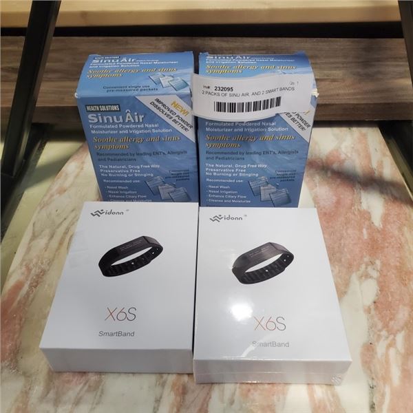 2 PACKS OF SINU AIR, AND 2 SMART BANDS
