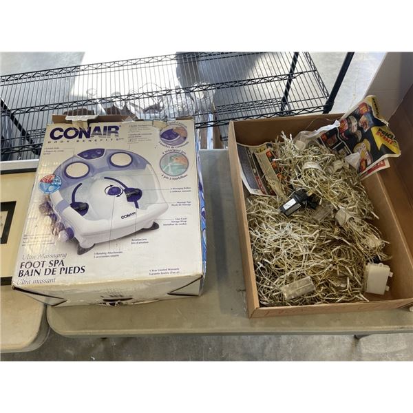 CONAIR FOOT BATH, 2 PRINTS AND STING LIGHTS