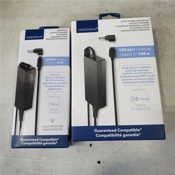 INSIGNIA 65W AND 180W UNIVERSAL LAPTOP CHARGERS