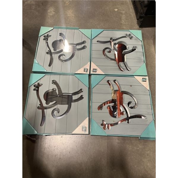 4PCS MIRRORED WALL ART