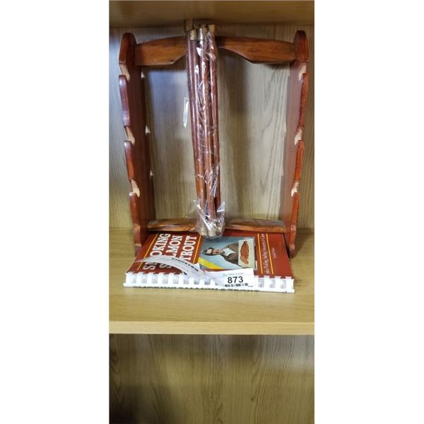 CARVED JEWELRY HANGER AND SALSOMN BOOK