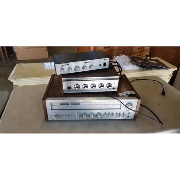 STEREO RECEIVER, REALISTIC SOLID STATE AMP AND MIC MIXER