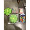 Image 1 : 2 NEW DOG BALLS , FIDGIT POPPERS KEYCHAINS, SILICON SUCTION TOYS AND SLING TOYS