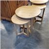 Image 2 : 4 ROUND BAMBOO NESTING TABLES