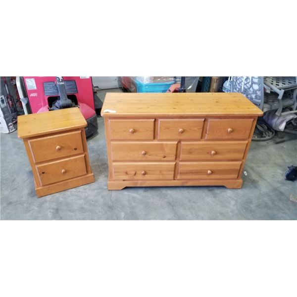 PINE DRESSER AND NIGHTSTAND
