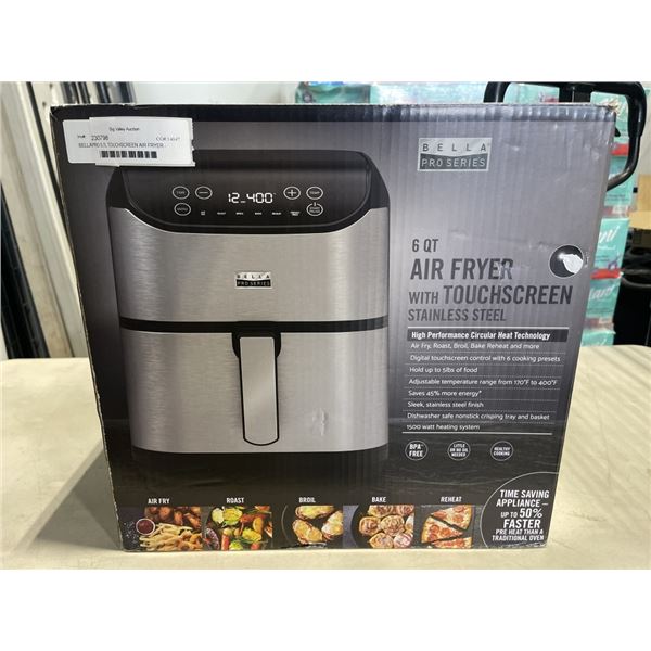 BELLAPRO 5.7L TOUCHSCREEN AIR FRYER - TESTED WORKING