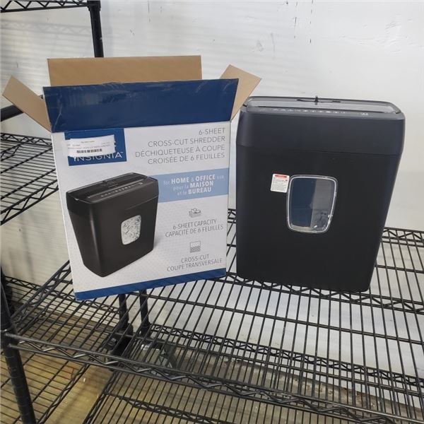 INSIGNIA 6 SHEET CROSS CUT PAPER SHREDDER - TESTED WORKING, RETAIL $69