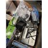 Image 2 : BOX OF ELECTRONICS, WEATHER STATION BATTERY CHARGER AND MOUNTS