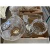 Image 2 : ASORTED GLASS DISHES, BOWLS, DECANTER AND VASES ETC.