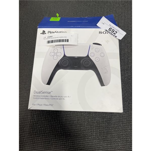 PS5 WHITE DUALSENSE WIRELESS CONTROLLER - TESTED WORKING