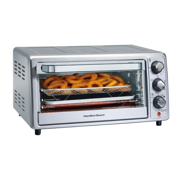 NEW HAMILTON BEACH SURECRISP AIRFRYER TOASTER OVEN - TESTED WORKING, RETAIL $129, STORE DISPLAY, UNU