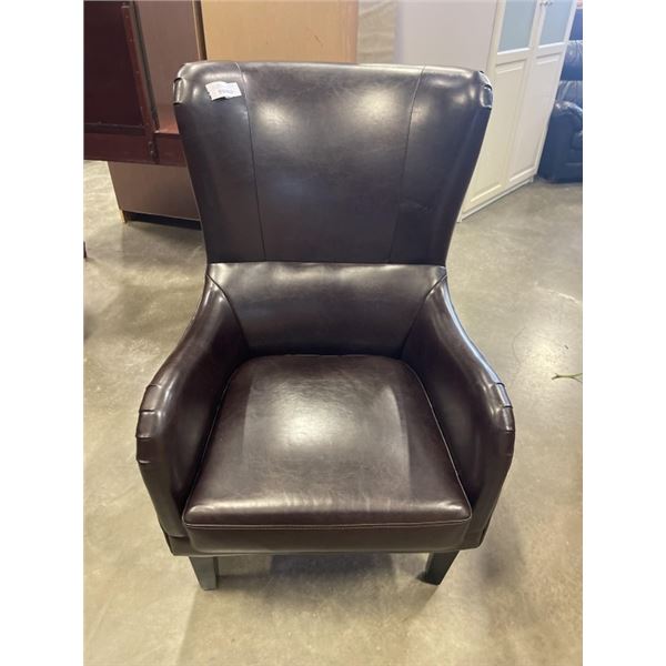STUDDED LEATHER ACCENT CHAIR