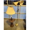Image 1 : VINTAGE MCM BRASS FLOOR LAMP WITH LAMP TABLE