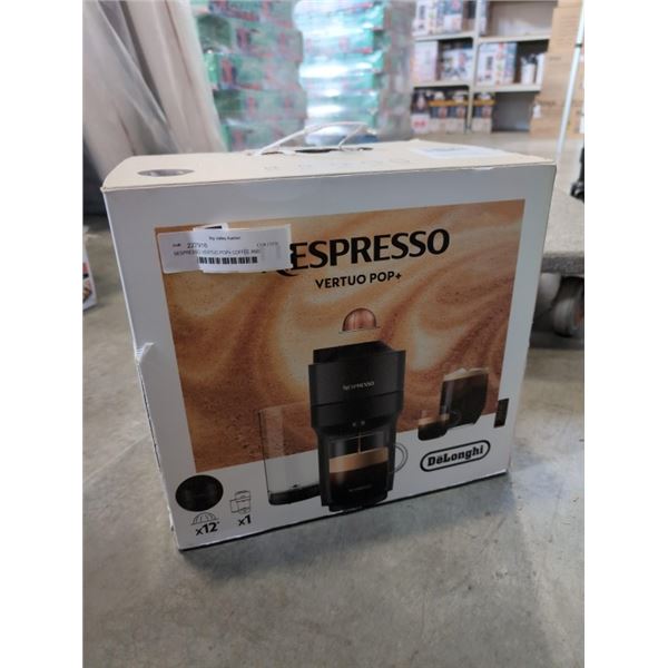 NESPRESSO VERTUO POP+ COFFEE AND ESPRESSO MACHINE - TESTED WORKING, RETAIL $169