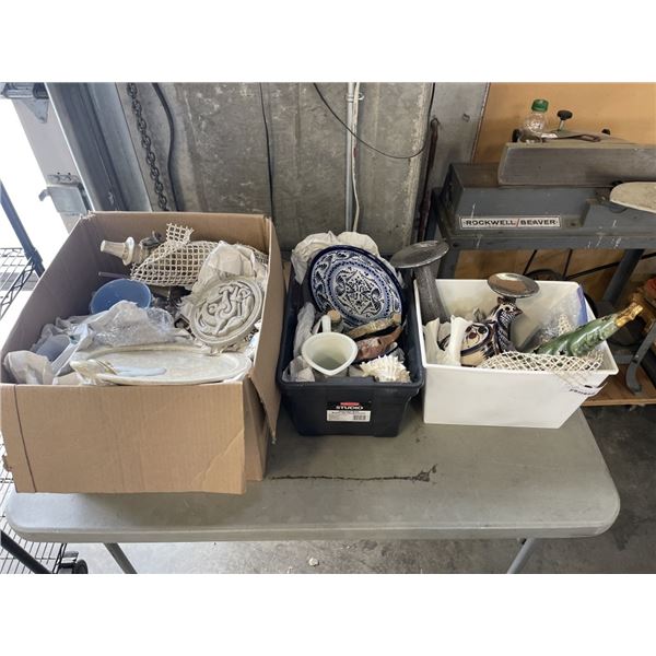 3 BOXES OF ESTATE COLLECTIBLES AND DECOR
