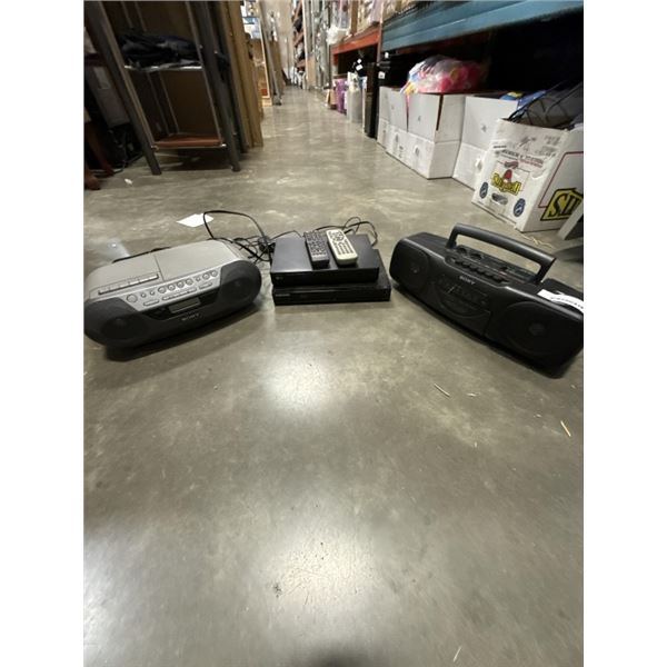 2 STEREOS AND 2 DVD PLAYERS