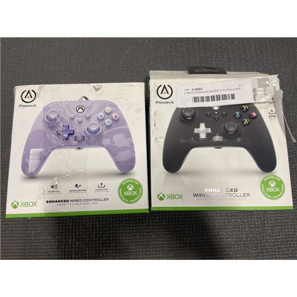 2 XBOX ENHANCED WIRED CONTROLLERS - TESTED WORKING