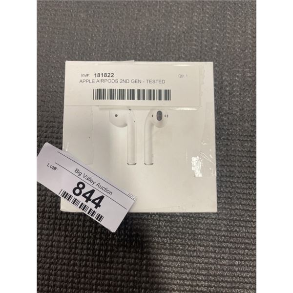 APPLE AIRPODS 2ND GEN - TESTED WORKING, RETAIL $179