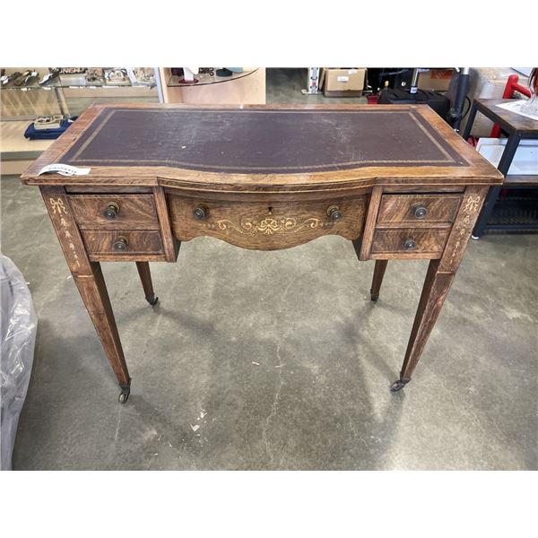 ANTIQUE OAK INLAID DESK